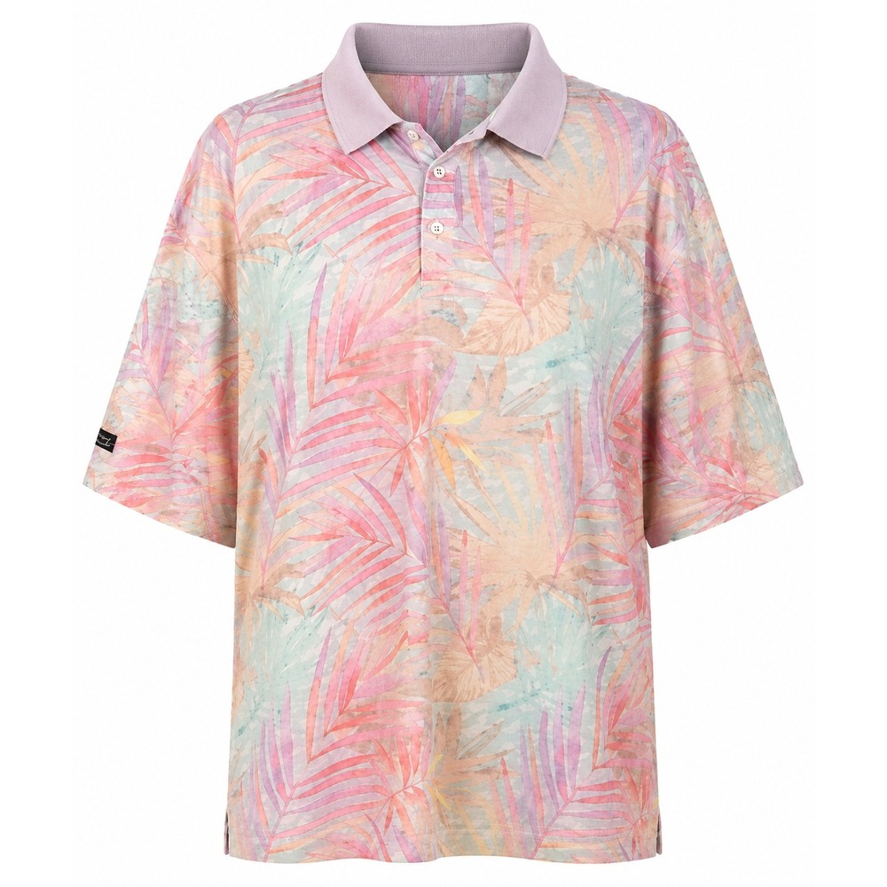 Sunday Swagger Polo Shirt Mens‎ 3XL Pink Palm Tree Golf Performance Stretch